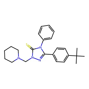 5-(4-Tert-butylphenyl)-4-phenyl-2-(piperidin-1-ylmethyl)-1,2,4-triazole-3-thione structure