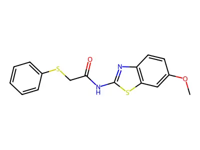 N-(6-methoxy-1,3-benzothiazol-2-yl)-2-(phenylsulfanyl)acetamide structure