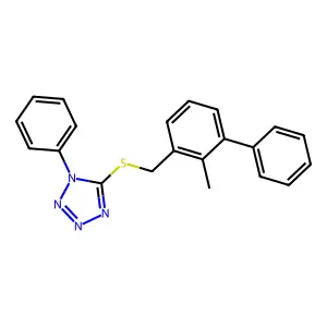 5-[(2-Methyl-3-phenylphenyl)methylsulfanyl]-1-phenyltetrazole structure