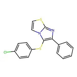 5-[(4-Chlorophenyl)thio]-6-phenylimidazo[2,1-b][1,3]thiazole structure