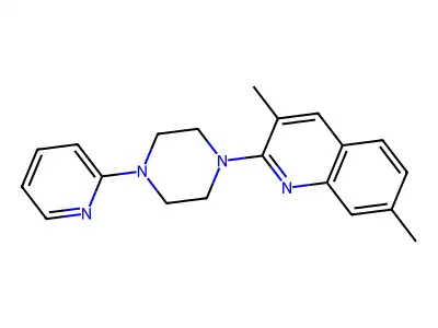 3,7-Dimethyl-2-[4-(2-pyridinyl)-1-piperazinyl]quinoline structure