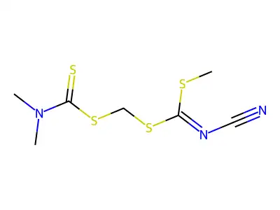 (N-cyano-C-methylsulfanylcarbonimidoyl)sulfanylmethyl N,N-dimethylcarbamodithioate structure