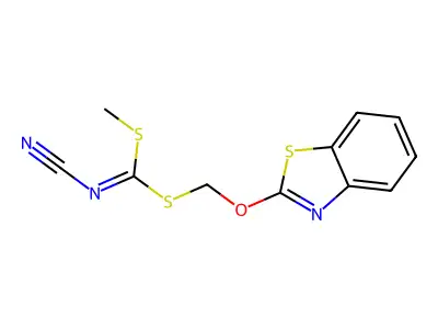 [1,3-Benzothiazol-2-yloxymethylsulfanyl(methylsulfanyl)methylidene]cyanamide structure
