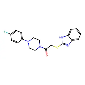 2-(1H-benzimidazol-2-ylsulfanyl)-1-[4-(4-fluorophenyl)piperazin-1-yl]ethanone structure