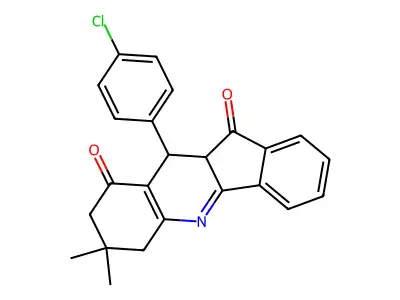 10-(4-chlorophenyl)-7,7-dimethyl-7,8,10,10a-tetrahydro-6H-indeno[1,2-b]quinoline-9,11-dione structure