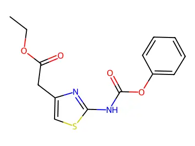 Ethyl 2-[2-(phenoxycarbonylamino)-1,3-thiazol-4-yl]acetate structure