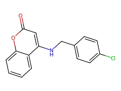 4-[(4-Chlorophenyl)methylamino]chromen-2-one structure