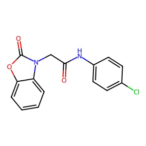 N-(4-chlorophenyl)-2-(2-oxo-1,3-benzoxazol-3-yl)acetamide structure