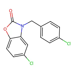 5-Chloro-3-[(4-chlorophenyl)methyl]-1,3-benzoxazol-2-one structure