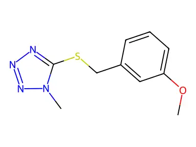 5-[(3-Methoxyphenyl)methylsulfanyl]-1-methyltetrazole structure
