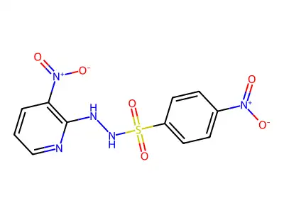 4-Nitrobenzenesulfonic acid 2-(3-nitro-2-pyridinyl)hydrazide structure