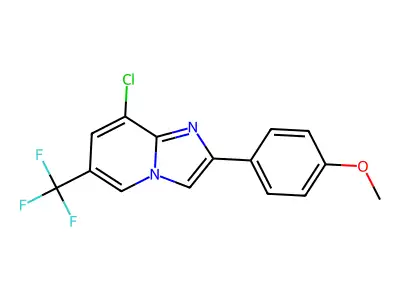8-Chloro-2-(4-methoxyphenyl)-6-(trifluoromethyl)imidazo[1,2-a]pyridine structure