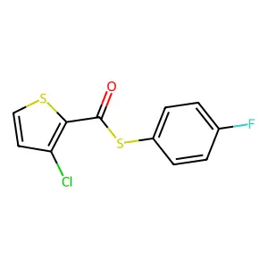 S-(4-fluorophenyl) 3-chloro-2-thiophenecarbothioate structure