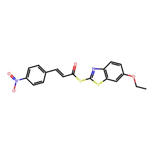 S-(6-ethoxy-1,3-benzothiazol-2-yl) 3-{4-nitrophenyl}-2-propenethioate structure