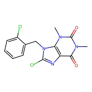 8-chloro-9-(2-chlorobenzyl)-1,3-dimethyl-3,9-dihydro-1H-purine-2,6-dione structure