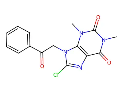 8-Chloro-1,3-dimethyl-9-phenacylpurine-2,6-dione structure
