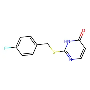 2-((4-fluorobenzyl)thio)pyrimidin-4(3H)-one structure
