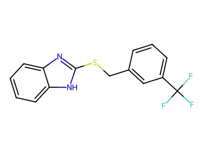 2-((3-(trifluoromethyl)benzyl)thio)-1H-benzo[d]imidazole structure