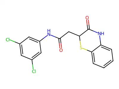 N-(3,5-dichlorophenyl)-2-(3-oxo-3,4-dihydro-2H-1,4-benzothiazin-2-yl)acetamide structure