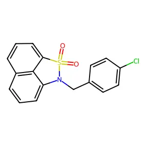 2-(4-chlorobenzyl)-2H-naphtho[1,8-cd]isothiazole 1,1-dioxide structure