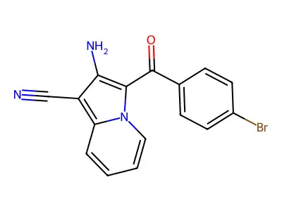 2-Amino-3-(4-bromobenzoyl)indolizine-1-carbonitrile structure