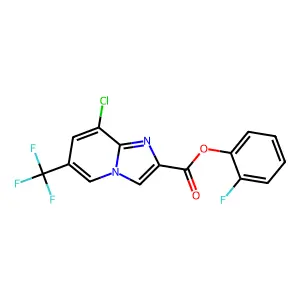 2-Fluorophenyl 8-chloro-6-(trifluoromethyl)imidazo[1,2-a]pyridine-2-carboxylate structure