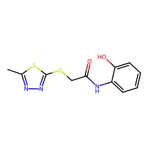 N-(2-hydroxyphenyl)-2-[(5-methyl-1,3,4-thiadiazol-2-yl)sulfanyl]acetamide structure