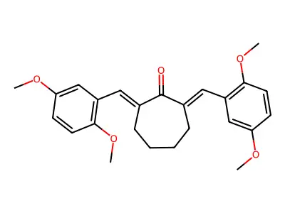 2,7-Bis[(2,5-dimethoxyphenyl)methylidene]cycloheptan-1-one structure