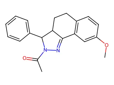 2-acetyl-8-methoxy-3-phenyl-3,3a,4,5-tetrahydro-2H-benzo[g]indazole structure