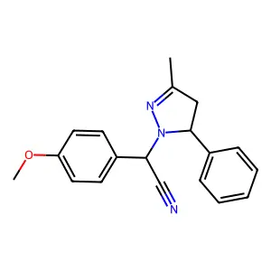 (4-Methoxyphenyl)(3-methyl-5-phenyl-4,5-dihydro-1H-pyrazol-1-yl)acetonitrile structure
