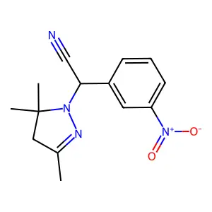 (3-Nitrophenyl)(3,5,5-trimethyl-4,5-dihydro-1H-pyrazol-1-yl)acetonitrile structure