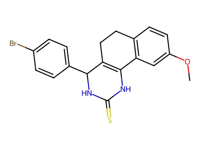 4-(4-bromophenyl)-9-methoxy-3,4,5,6-tetrahydrobenzo[h]quinazoline-2(1H)-thione structure
