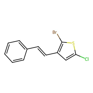 2-Bromo-5-chloro-3-(2-phenylvinyl)thiophene structure