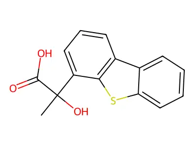 2-Dibenzothiophen-4-yl-2-hydroxypropanoic acid structure