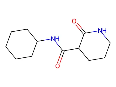 N-cyclohexyl-2-oxopiperidine-3-carboxamide structure