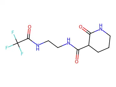 2-oxo-N-[2-[(2,2,2-trifluoroacetyl)amino]ethyl]piperidine-3-carboxamide structure