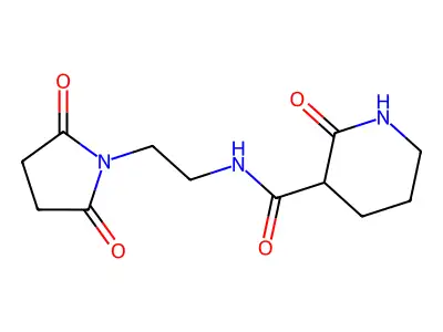 N-[2-(2,5-dioxopyrrolidin-1-yl)ethyl]-2-oxopiperidine-3-carboxamide structure