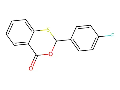 2-(4-fluorophenyl)-4H-3,1-benzoxathiin-4-one structure