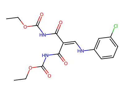 Ethyl 3-(3-chloroanilino)-2-{[(ethoxycarbonyl)amino]carbonyl}acryloylcarbamate structure