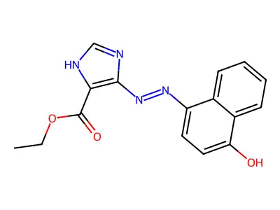 Ethyl 5-[2-(4-hydroxy-1-naphthalenyl)diazenyl]-1H-imidazole-4-carboxylate structure