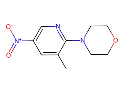 4-{5-Nitro-3-methyl-2-pyridinyl}morpholine structure