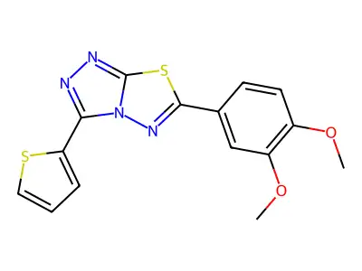 6-(3,4-Dimethoxyphenyl)-3-(2-thienyl)[1,2,4]triazolo[3,4-b][1,3,4]thiadiazole structure