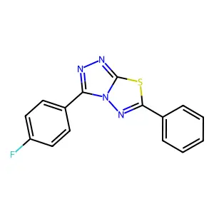 3-(4-Fluorophenyl)-6-phenyl-[1,2,4]triazolo[3,4-b][1,3,4]thiadiazole structure