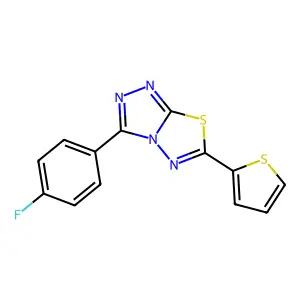 3-(4-Fluorophenyl)-6-thiophen-2-yl-[1,2,4]triazolo[3,4-b][1,3,4]thiadiazole structure