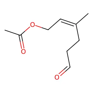 (3-Methyl-6-oxohex-2-enyl) acetate structure
