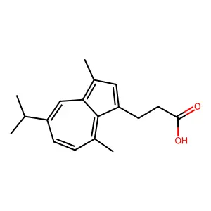 1-Azulenepropanoic acid, 3,8-dimethyl-5-(1-methylethyl)- structure