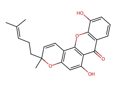 6,11-Dihydroxy-3-methyl-3-(4-methyl-3-pentenyl)-3H,7H-pyrano[2,3-c]xanthen-7-one structure