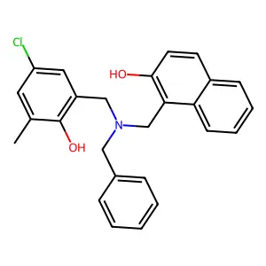 1-{[Benzyl(5-chloro-2-hydroxy-3-methylbenzyl)amino]methyl}naphthalen-2-ol structure