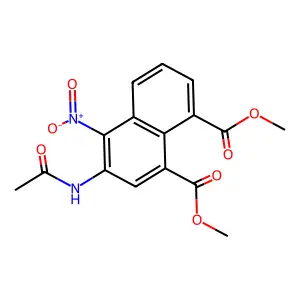 Dimethyl 3-acetamido-4-nitronaphthalene-1,8-dicarboxylate structure