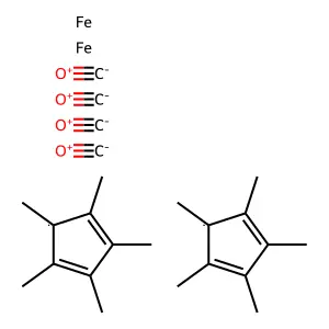 Pentamethylcyclopentadienyliron dicarbonyl dimer structure